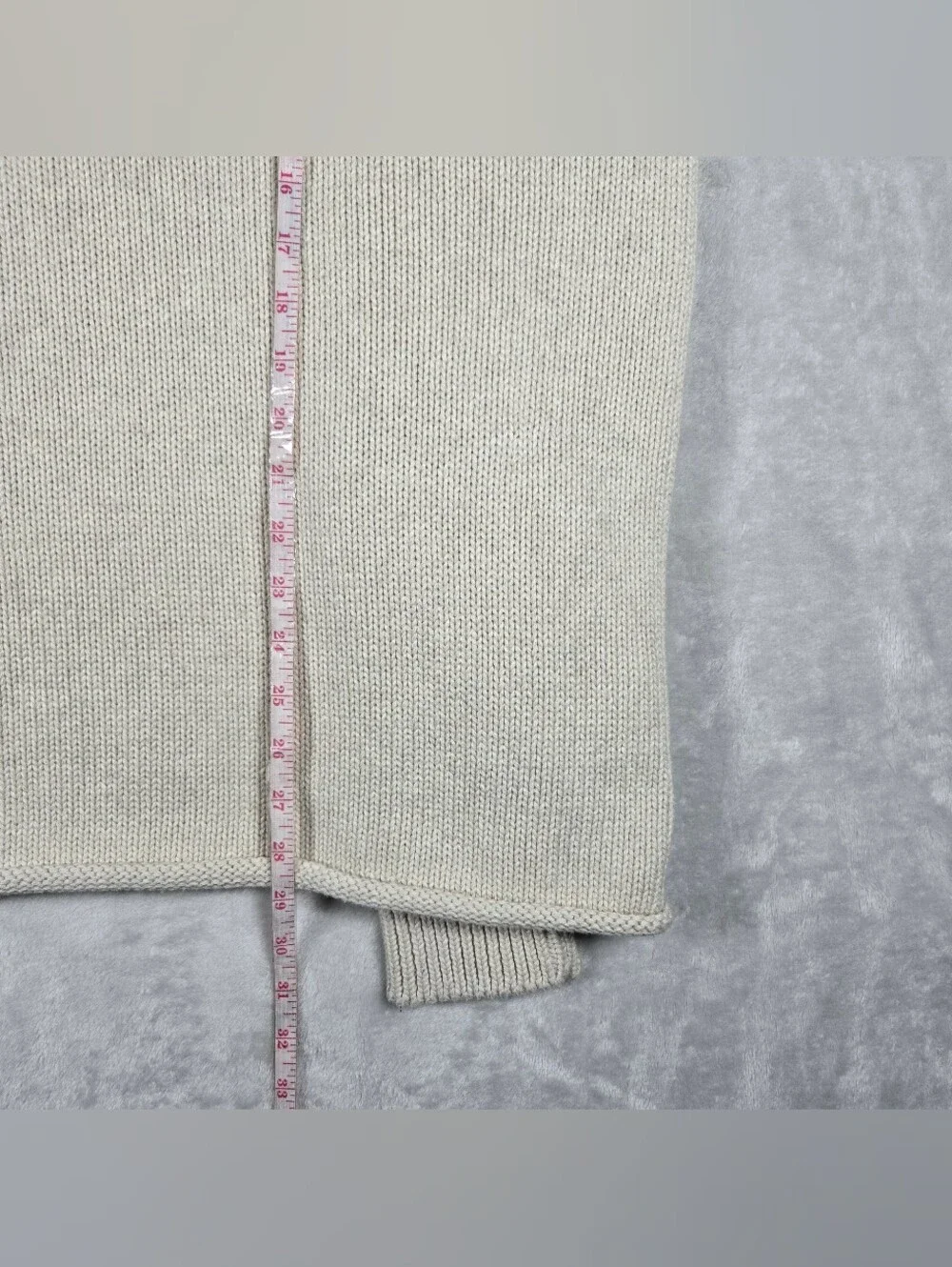 J Crew Always Rollneck Knit Sweater Mens Large Cream Cotton Solid Fisherman NWT